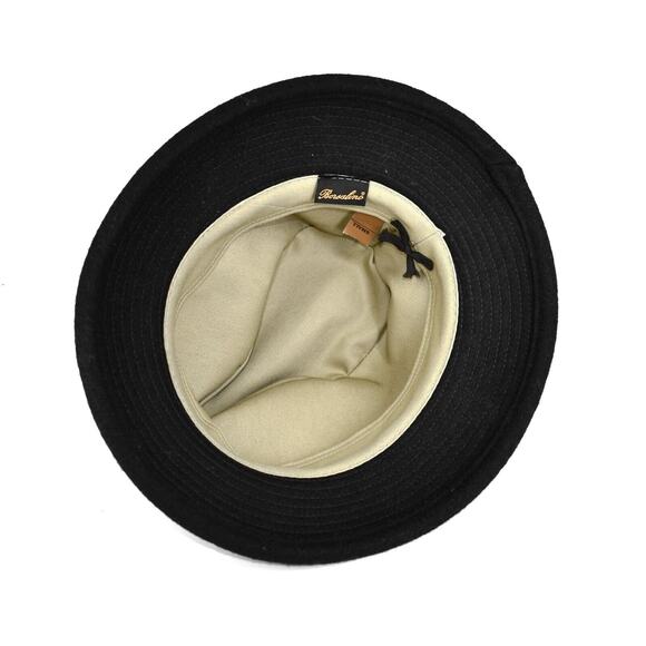 B0 NEW BORSALINO Black Wool Fedora Hat Size Small/54CM - Picture 4 of 5